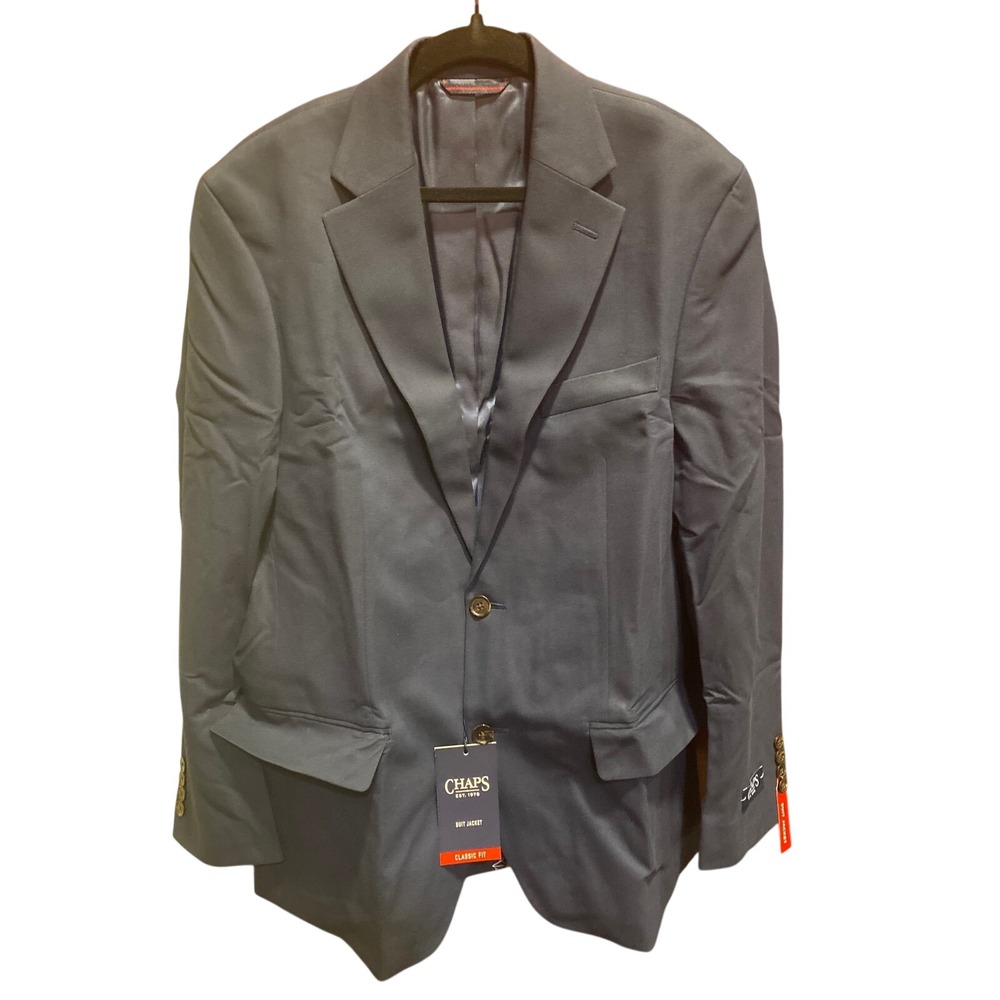 Chaps Mens Classic Fit Suit Jacket Blue Blazer 1814348 38REG NWT